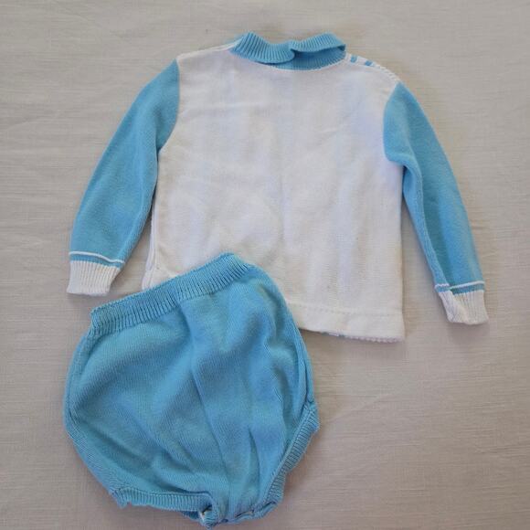 Vintage Blue Knit Matching Set 18 months - Picture 6 of 6